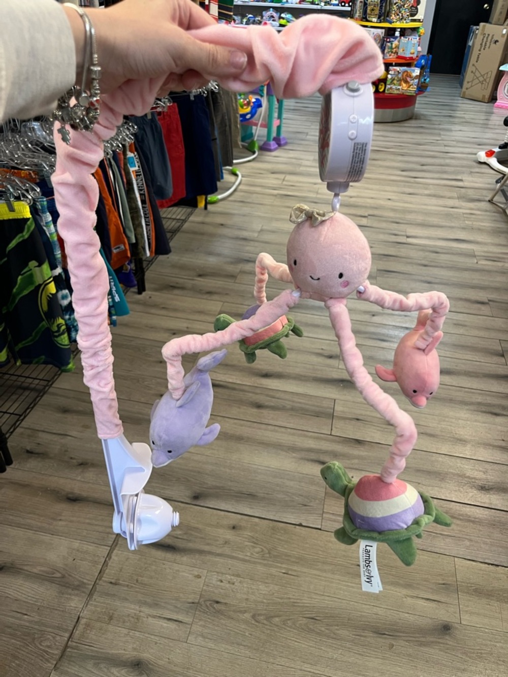 Lambs & Ivy Sea Dreams Dolphin/Turtle Musical Baby Crib Mobile Soother Toy - Picture 2 of 2